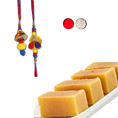 "Bhaiya Bhabi Rakhi - BBR-914 A, 500gms of Milk Mysore Pak - Click here to View more details about this Product